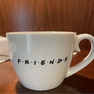 Vintage FRIENDS White Ceramic Mug with Black Logo